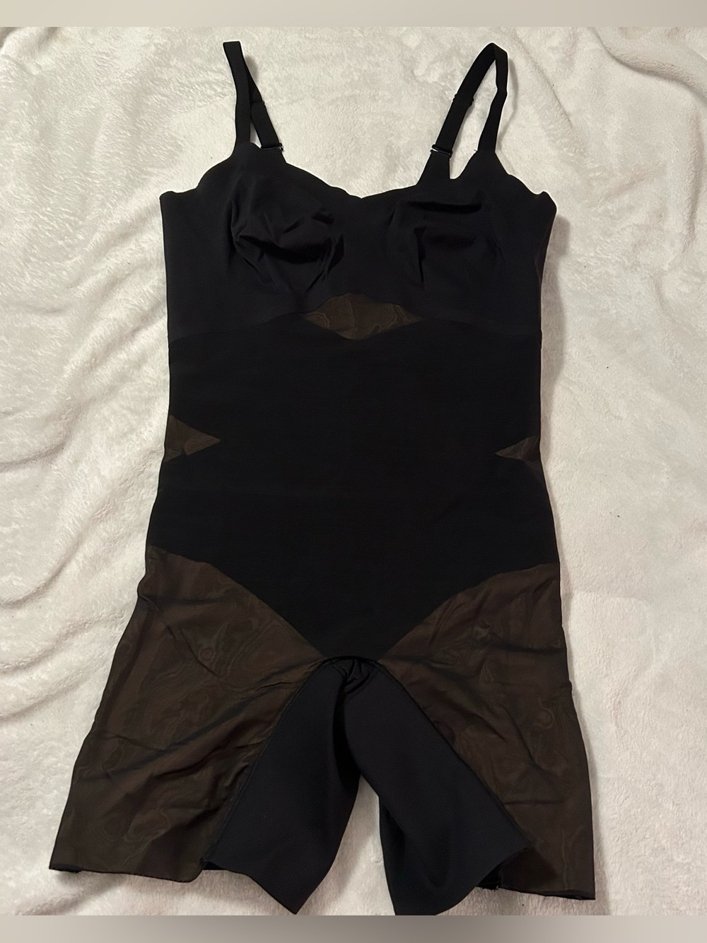 Black honeylove mid thigh compression bodysuit size XL